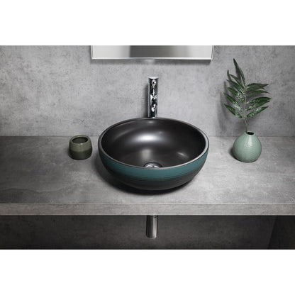 PRIORI Keramik-Waschtisch Ø 41cm, Schwarz/Grün