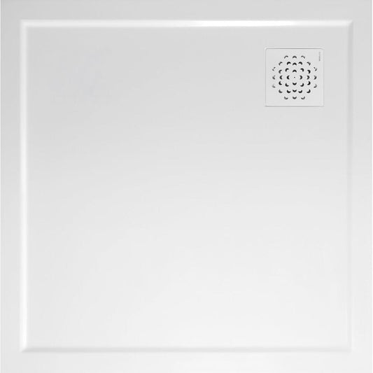 XENA Gussmarmor Duschwanne, Quadrat 90x90cm, weiß