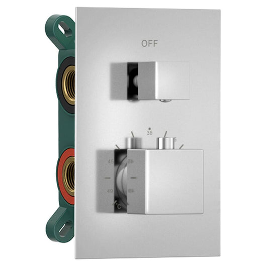 Thermostat-Unterputz-Duscharmatur, Einbau-Box, 3 Wege, Chrom