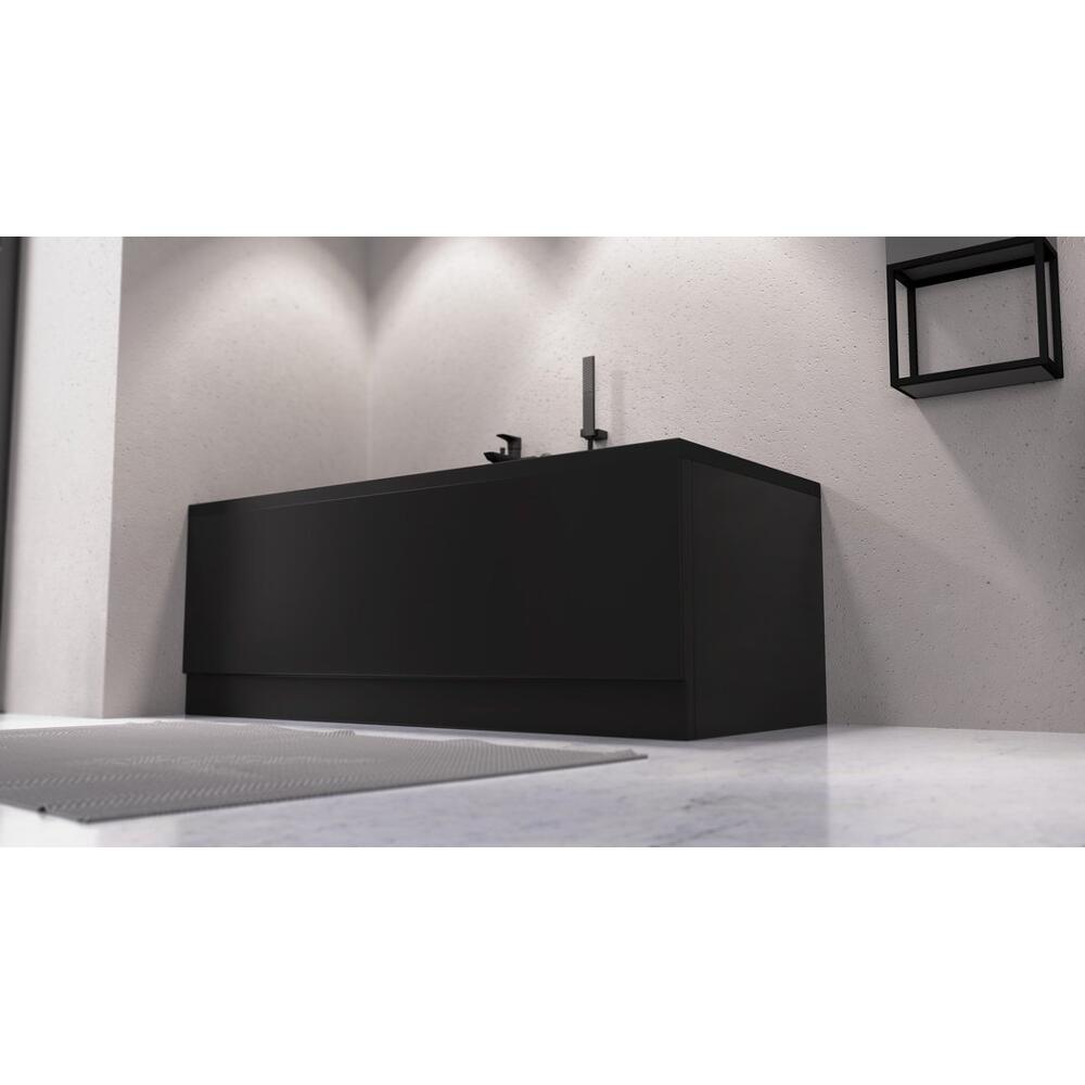 COUVERT Frontschürze 170x52cm, Schwarz matt, Links