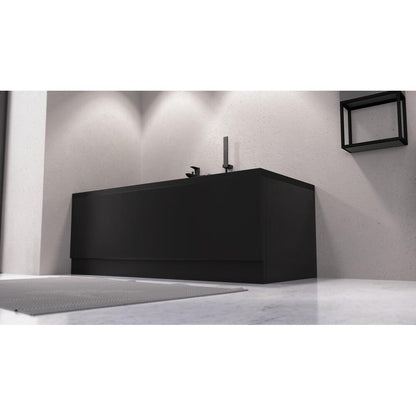 COUVERT Frontschürze 170x52cm, Schwarz matt, Links