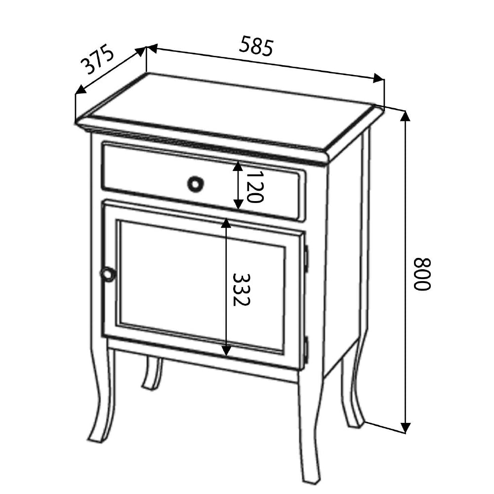 RETRO Schrank 60x80x38cm, Buche, rechts