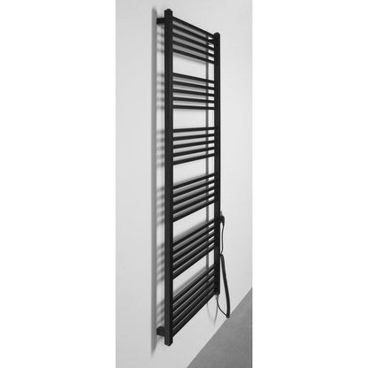 METRO-E Elektrischer Badheizkörper, gerade, 600x1620 mm, 800 W, Schwarz matt