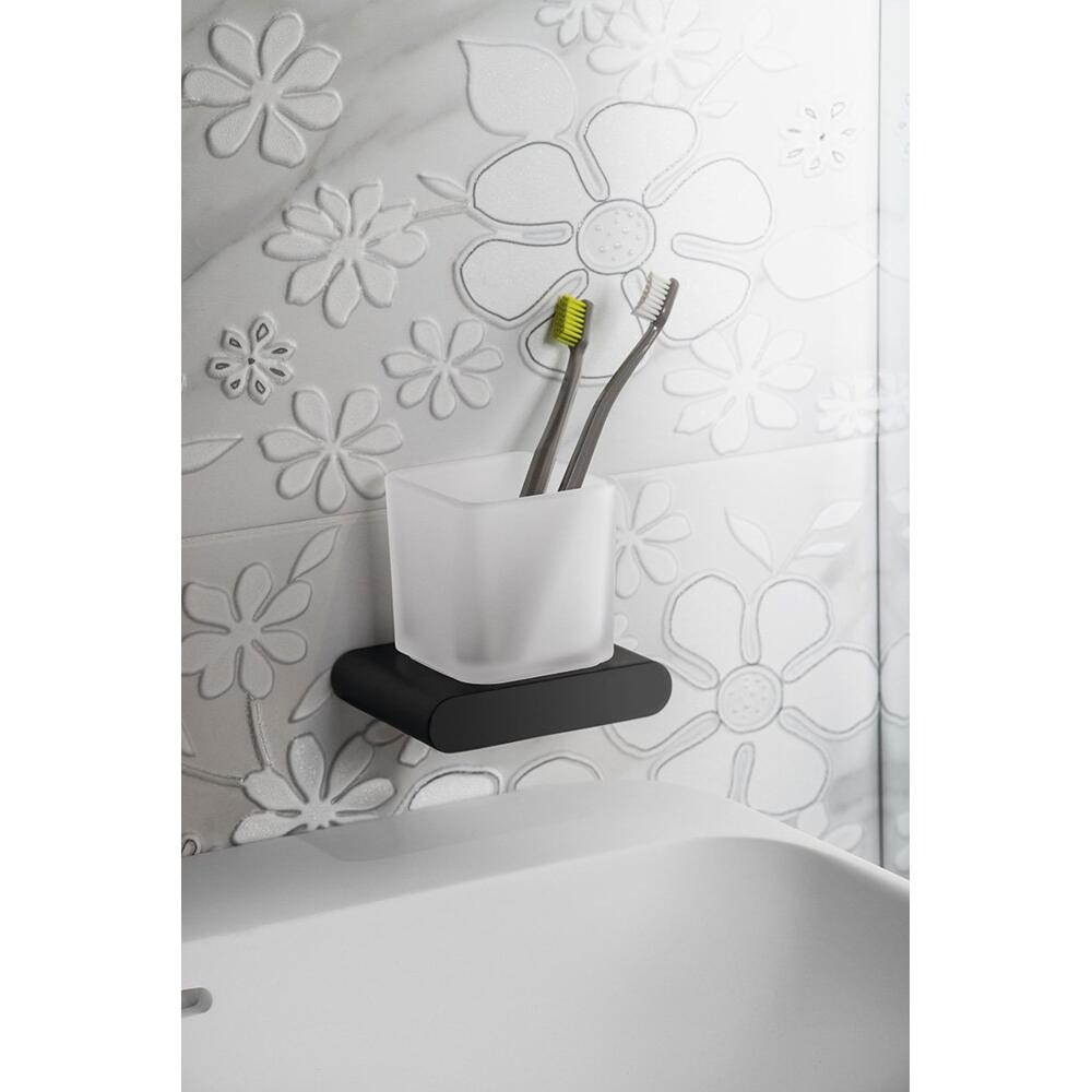 FLORI Glas, Milchglas, Schwarz matt