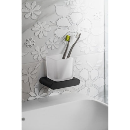 FLORI Glas, Milchglas, Schwarz matt