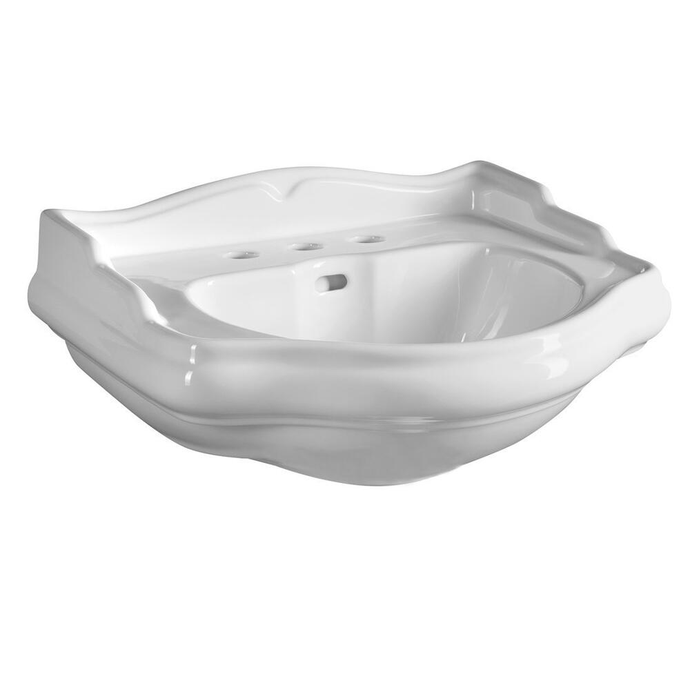 RETRO Keramik-Waschtisch 55x45cm, 3 Armaturlöcher, weiß
