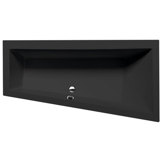 Raumspar Badewanne ANDRA, 180x90x45cm, rechts, schwarz matt