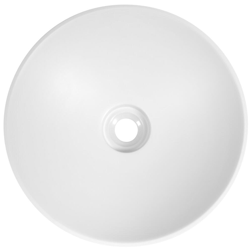 VERTO Einbauwaschtisch, Gussmarmor, Durch. 40,5cm, Weiß matt