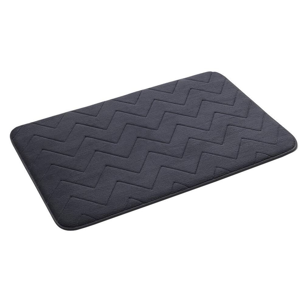 MOUSSE Badematte, 50x80cm, 100% Polyester, Anti-Rutsch, anthrazit