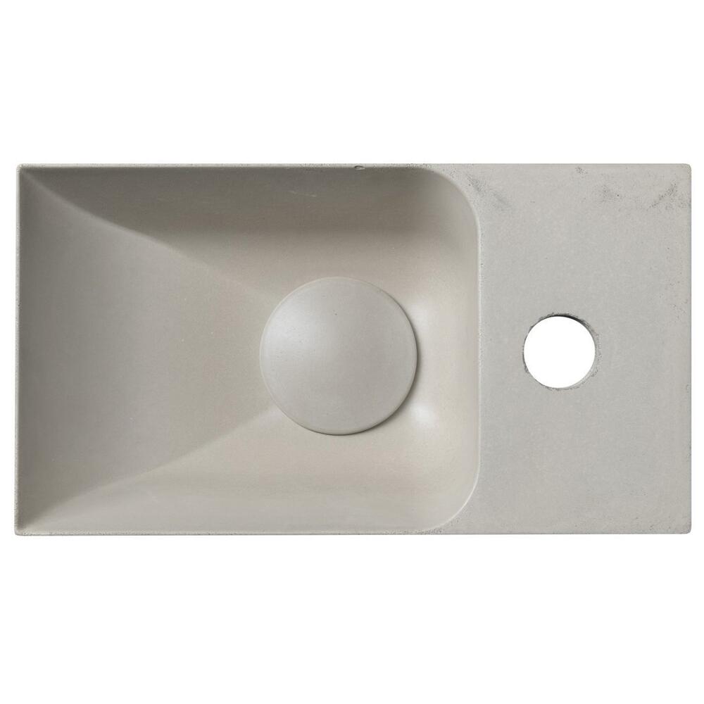 PICCOLINO Beton-Waschbecken 30,8x17cm, Wasserhahn rechten, Sand matt