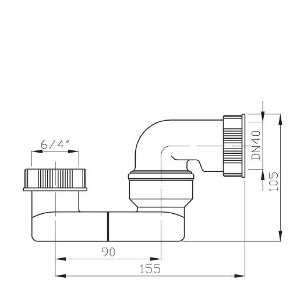 Siphon 1/2", DN40