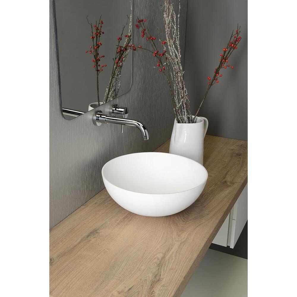 THIN Aufsatzwaschtisch, Ø 39 cm, Weiß matt