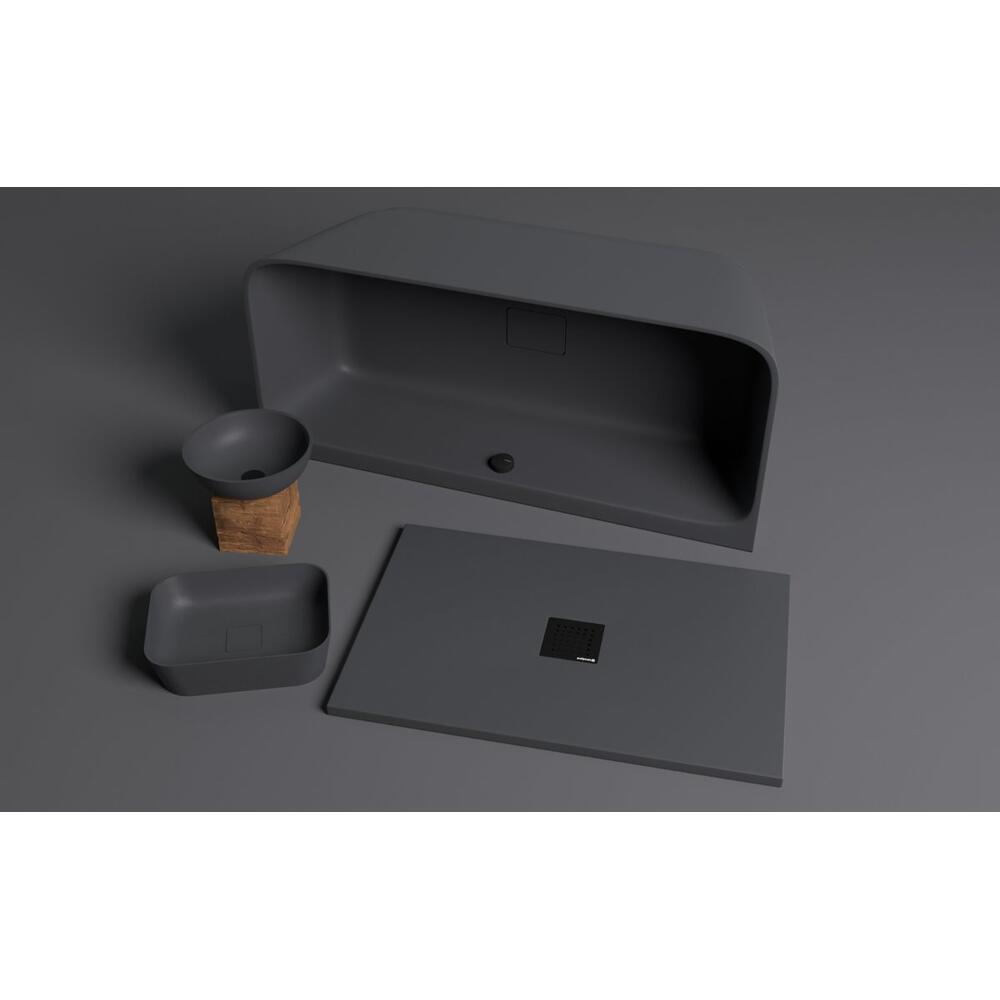 FLEXIA Gussmarmor-Duschwanne 130x90cm, Anthrazit matt