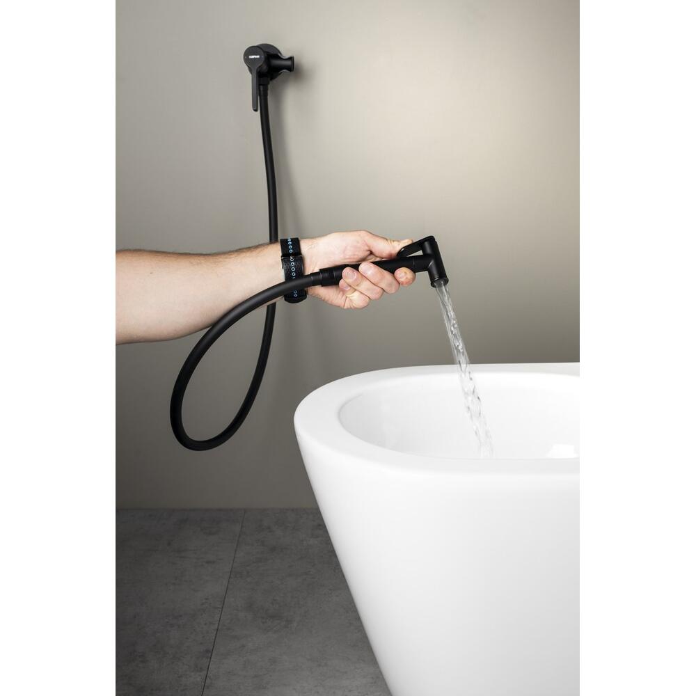 ICONIC Unterputz-Bidetarmatur mit Brausestop, rund, Schwarz matt