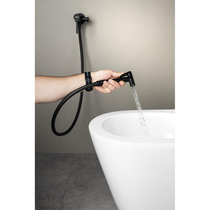 ICONIC Unterputz-Bidetarmatur mit Brausestop, rund, Schwarz matt