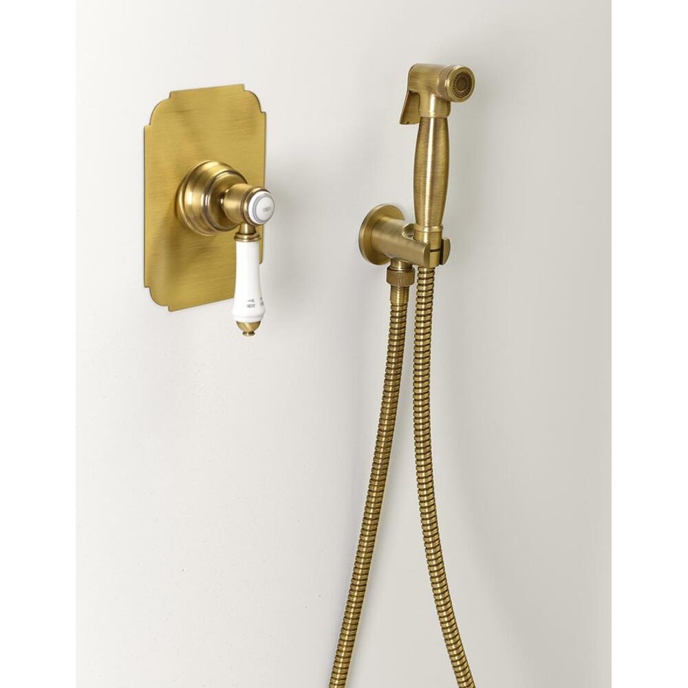 Bidetbrause, Retro-Stil, Schlauch und Brausehalter mit Duschanschluss, Bronze