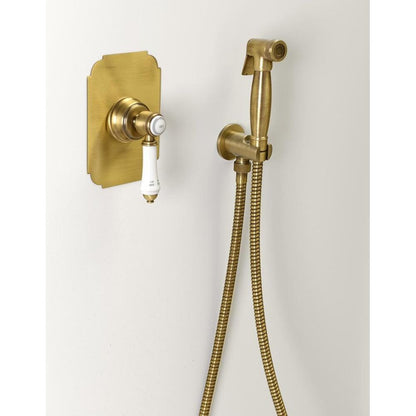 Bidetbrause, Retro-Stil, Schlauch und Brausehalter mit Duschanschluss, Bronze