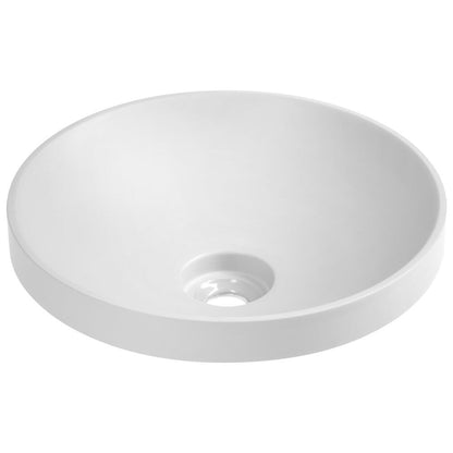VERTO Einbauwaschtisch, Gussmarmor, Durch. 40,5cm, Weiß matt