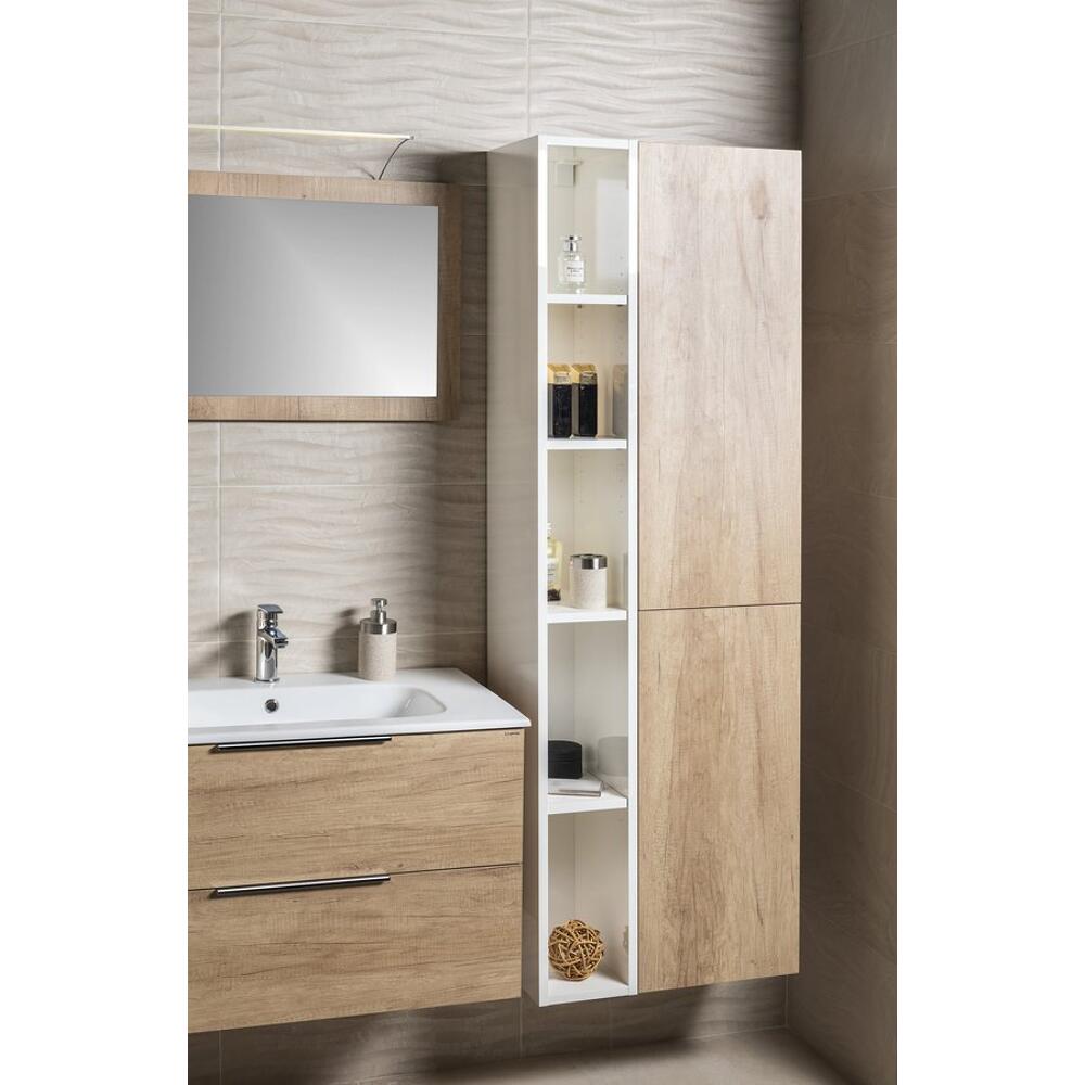 ESPACE Schrank 35x172x32cm, 2x Tür, links/rechts, Eiche Alabama