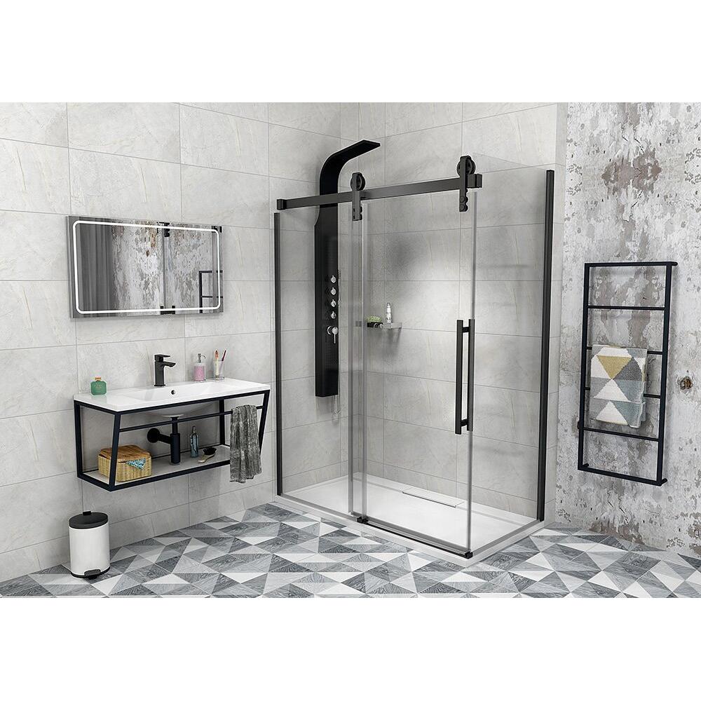 VOLCANO BLACK Seitenwand 800 mm, Klarglas