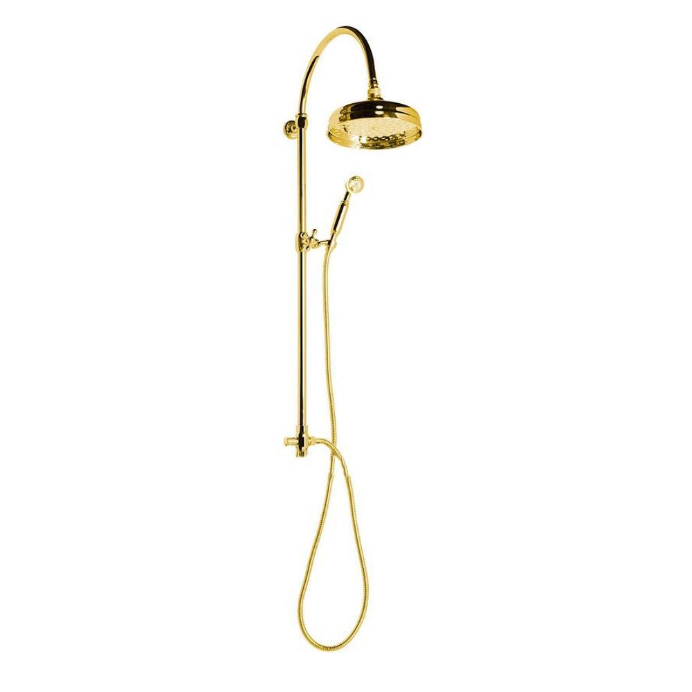 ANTEA Duschsäule ohne Armatur, Kopf- und Handbrause, Gold