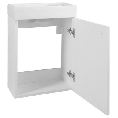 ZOJA Unterschrank mit Keramik Waschtisch 40x22 cm, weiß