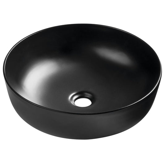 RONDEA Keramik-Waschtisch zum Aufsetzen Durch. 41cm, Schwarz matt