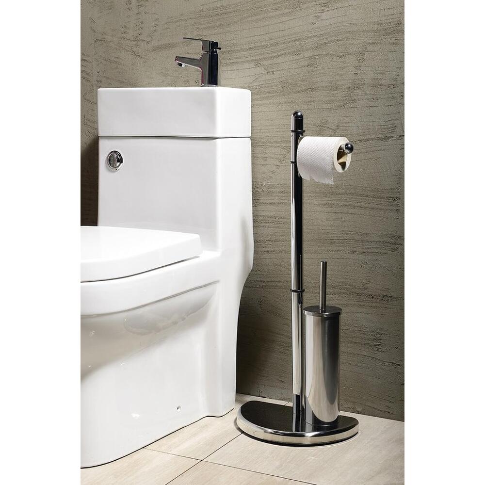 HIBISCUS Ständer mit Halter für Toilettenpapier und WC Bürste, chrom