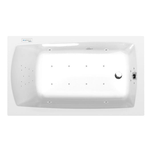 LILY Whirlpool-Badewanne, 130x70x39cm, Highline Hydro-Air, Chrom