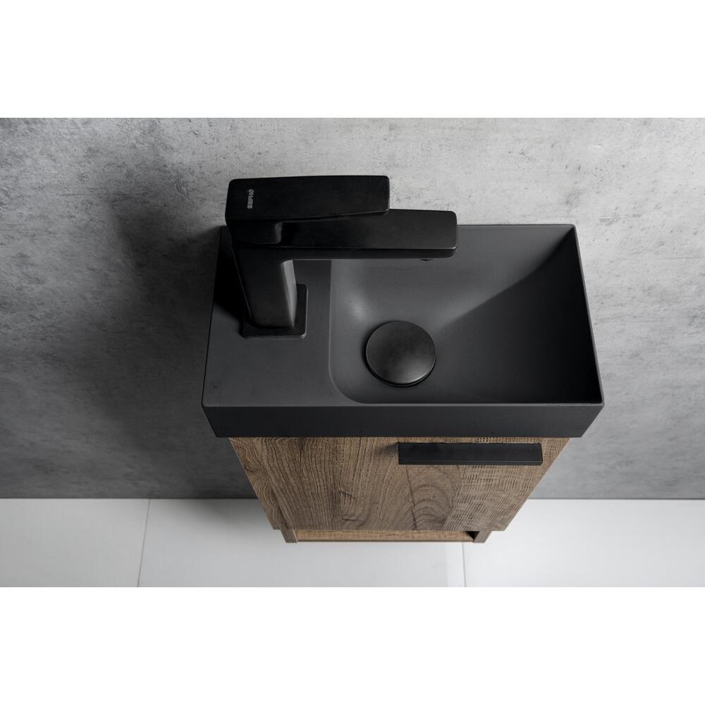 PICCOLINO Beton-Waschbecken 30,8x10x17cm,  Armaturloch links, Anthrazit