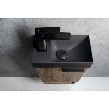 PICCOLINO Beton-Waschbecken 30,8x10x17cm,  Armaturloch links, Anthrazit