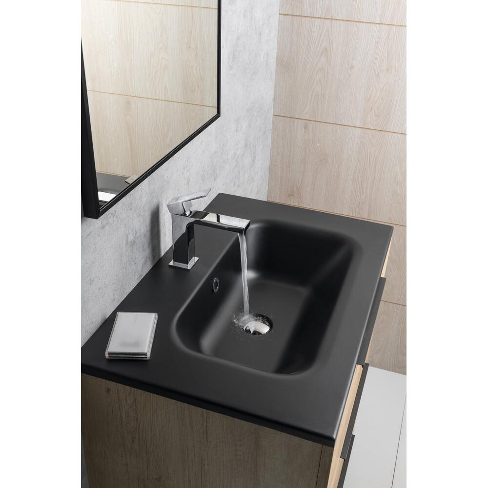 SIDRA Gussmarmor-Waschtisch 61x46cm, schwarz matt