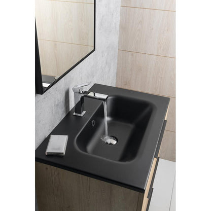SIDRA Gussmarmor-Waschtisch 61x46cm, schwarz matt