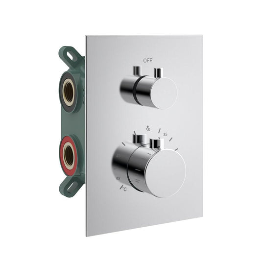 KIMURA Thermostat-Unterputz-Duscharmatur, Einbau-Box, 3 Wege, Chrom