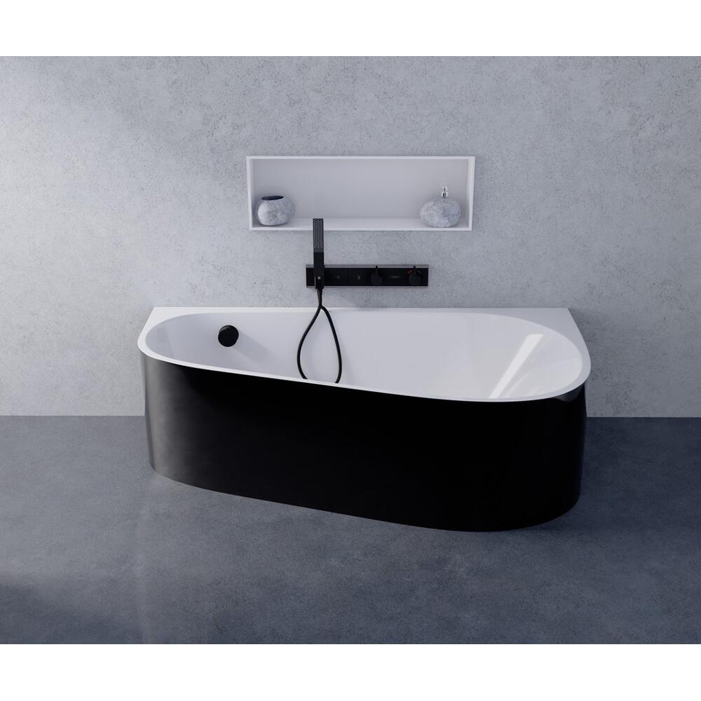 PROJEKTA DR MONOLITH Freistehende Badewanne 156x77x60cm, weiß/schwarz