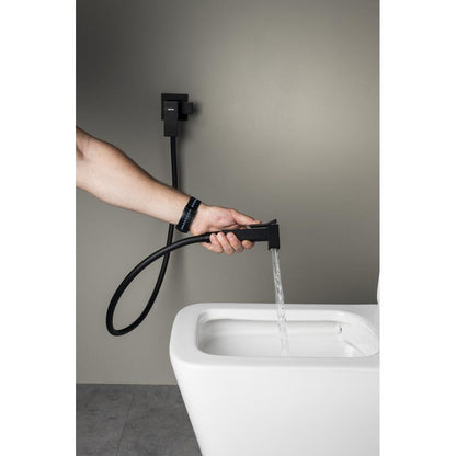 CUBEMIX Bidetarmatur mit Brausestopp, Schwarz matt