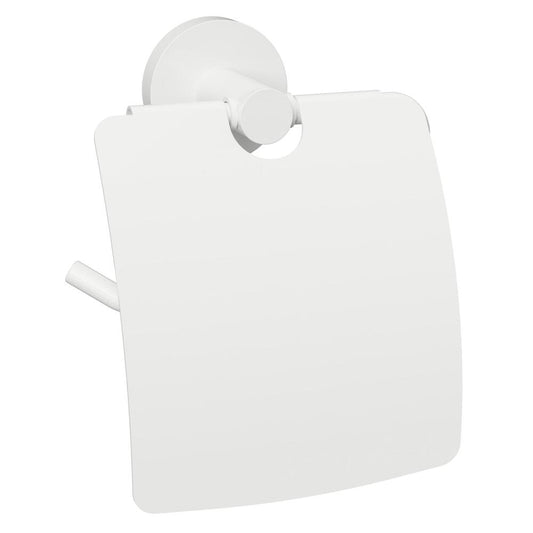 X-ROUND WHITE Toilettenpapierhalter mit Deckel, Weiß matt