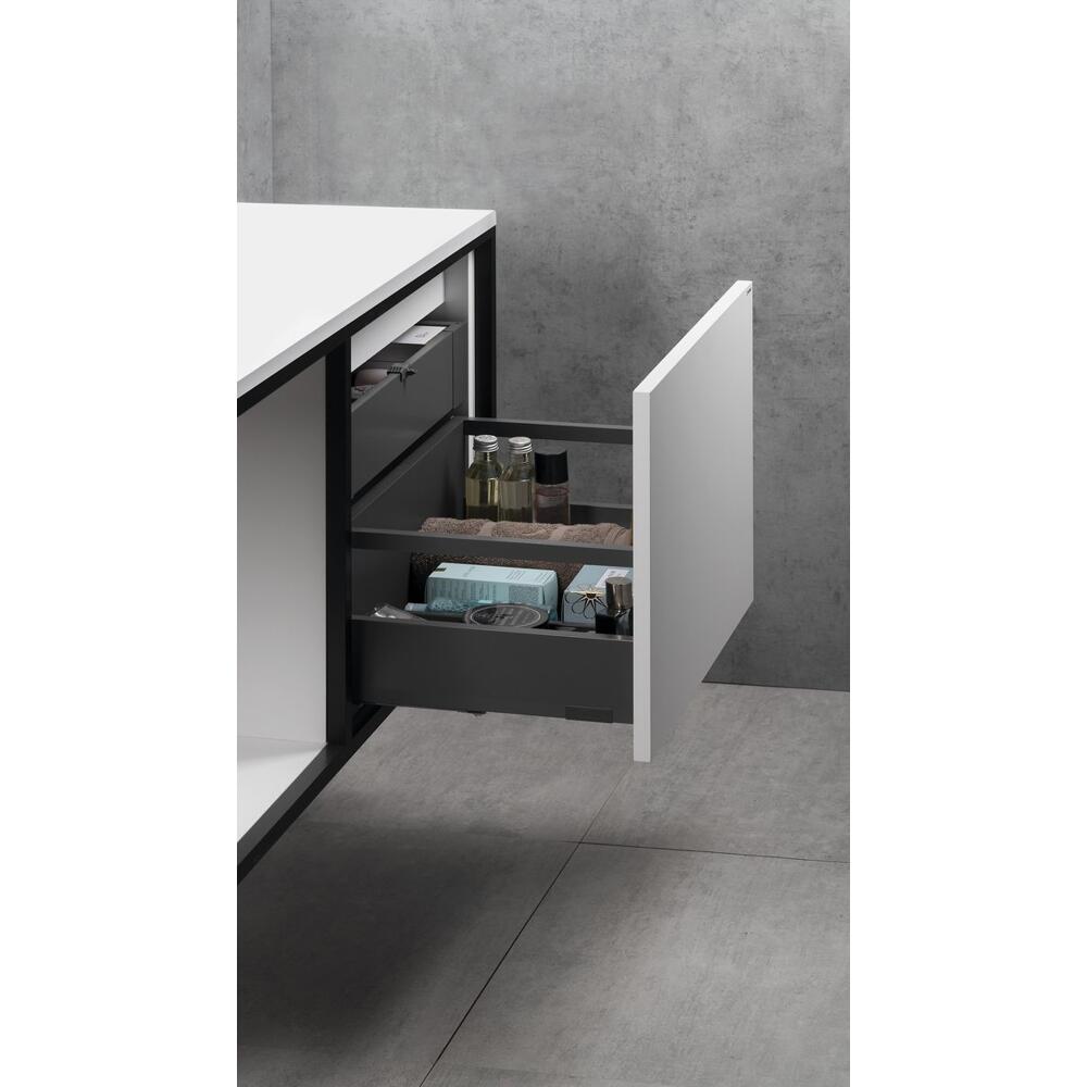 Badmöbelset SKARA 100, schwarz matt / weiß matt