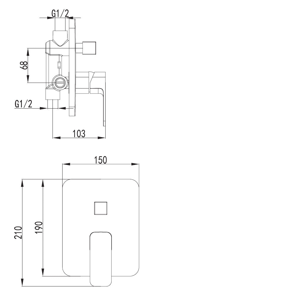 FACTOR Unterputz-Duscharmatur , 2 Wege, Chrom
