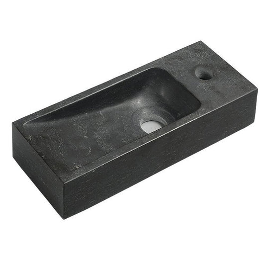 BLOK Stein-Waschtisch 38x14cm, Anthrazit schwarz