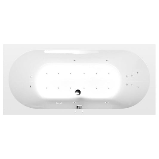 LEVANA Whirlpool-Badewanne, 170x80x39cm, Attraction Hydro-Air, Chrom