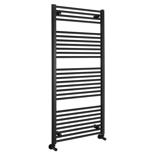 DIRECT Badheizkörper mit seitlichem Anschluss 600x1320mm, 700W,Schwarz matt