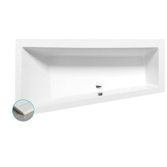 ANDRA L SLIM asymmetrische Badewanne 180x90x45cm, weiss