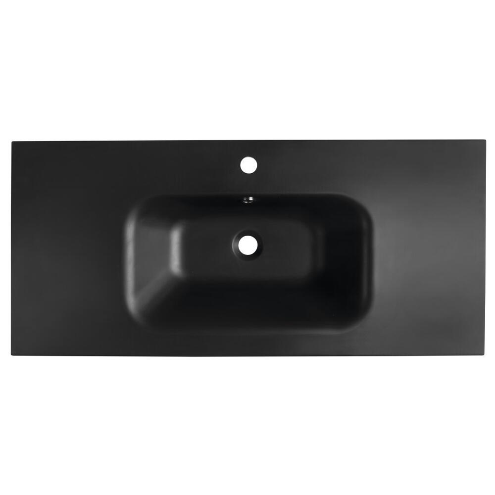 SIDRA Gussmarmor-Waschtisch 101x46cm, schwarz matt
