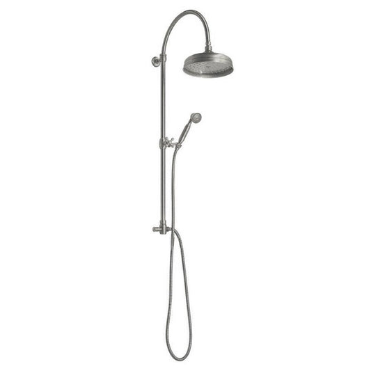 ANTEA Duschsäule mit Armaturanschluss (ohne Armatur), Kopf- und Handbrause, Nickel poliert