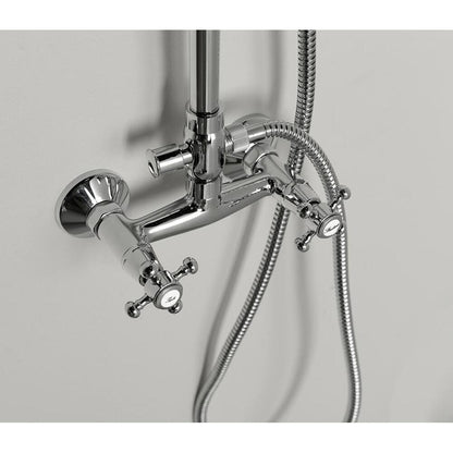 ANTEA Duschsäule ohne Armatur, mit Kopf- und Handbrause, 963-1288mm, Chrom