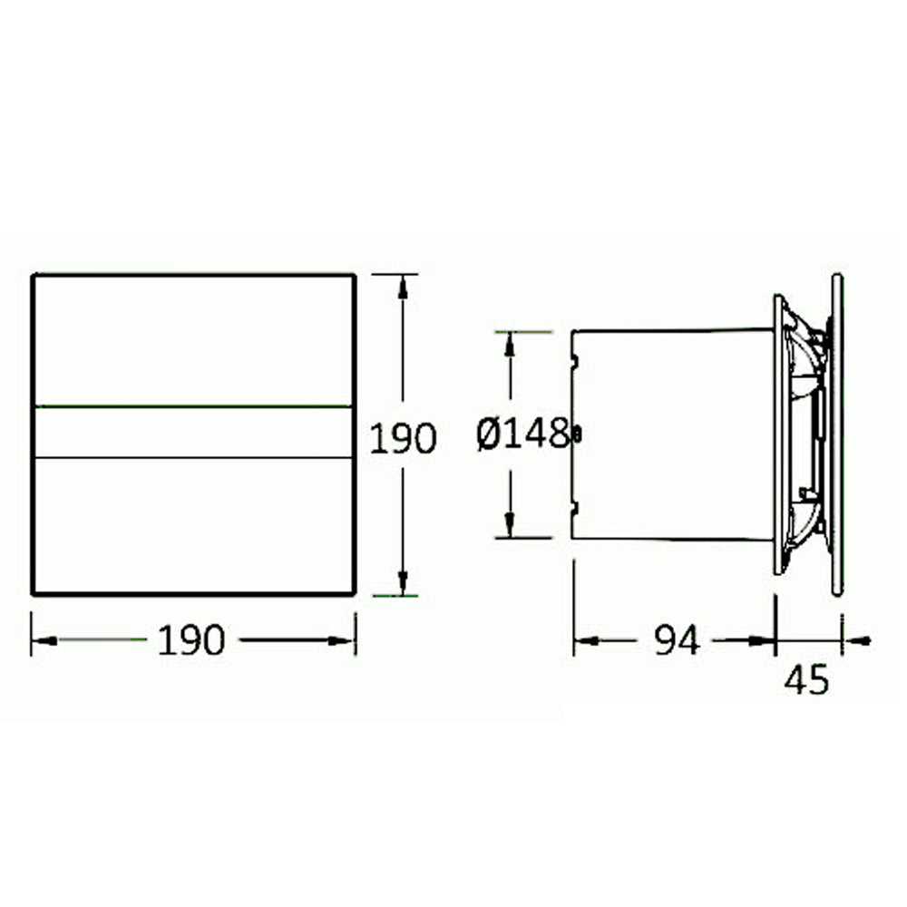 E-150 GT Axial-Badlüfter mit Zeitschaltuhr, 21W, Rohrleitung 150mm, weiß