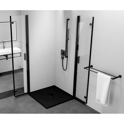 ZOOM BLACK Eckige Duschkabine 900x900mm, Eckeinstieg