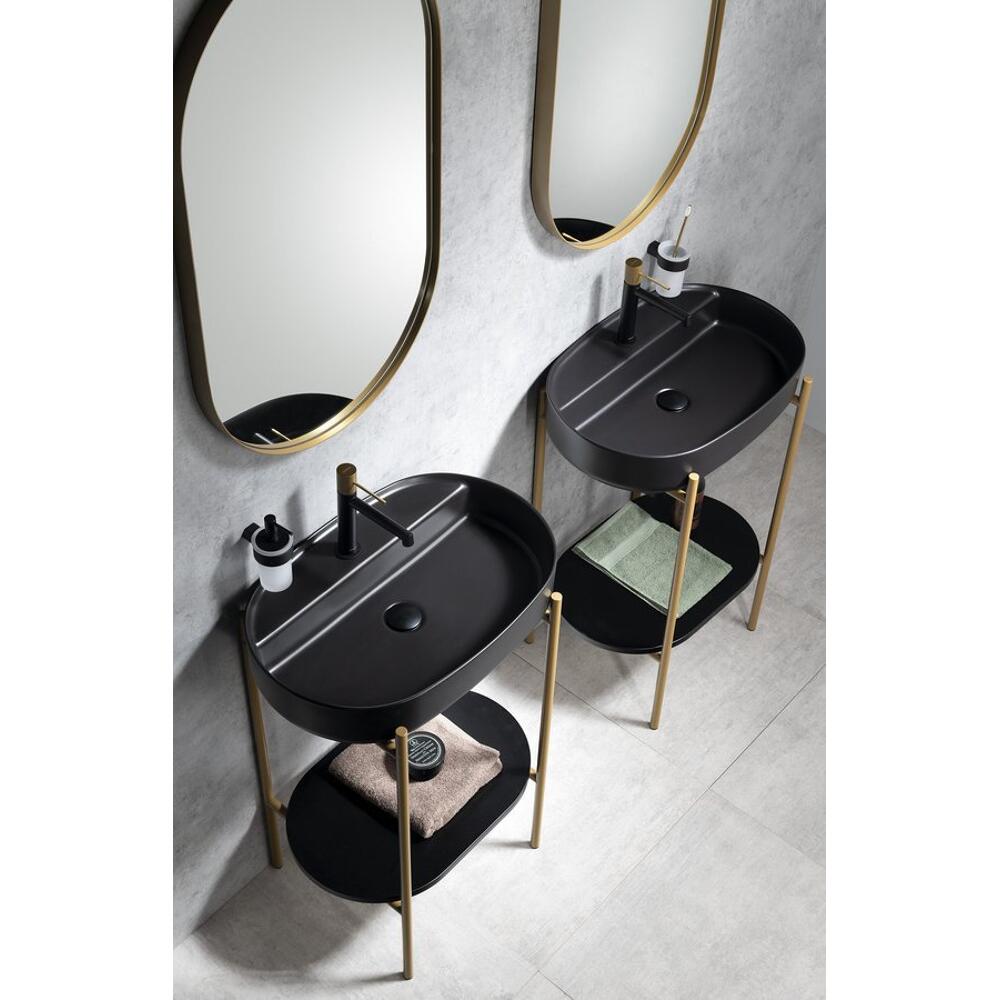 PUNO Konsole mit Waschbecken 600x860x396mm, gold matt