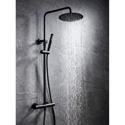 Duschsäule mit Thermostat-Armatur, Schwarz